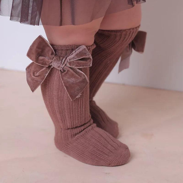 Velvet Bow Socks - Sweet Gabby