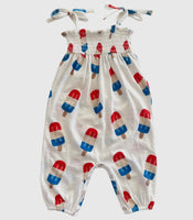 Popsicle / Organic Smocked Jumpsuit