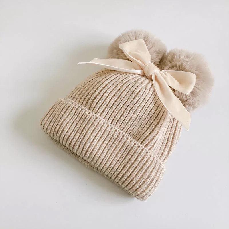 Pom Pom Beanie - Cream - Sweet Gabby