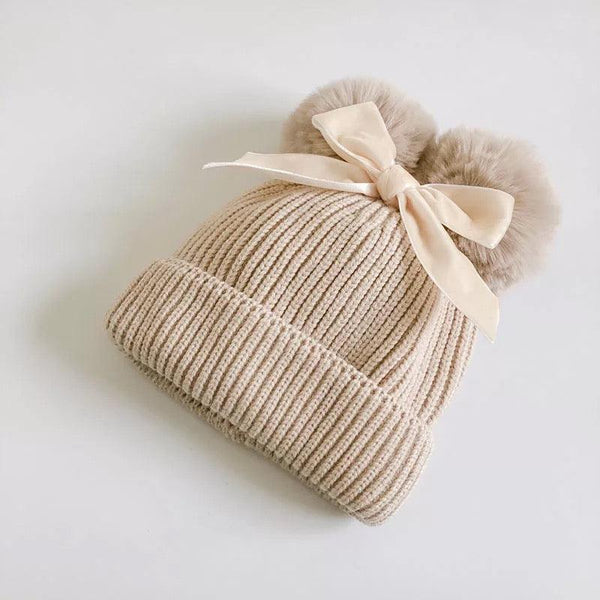 Pom Pom Beanie - Cream - Sweet Gabby