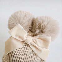 Pom Pom Beanie - Cream - Sweet Gabby