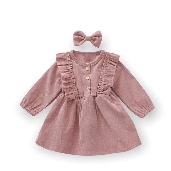 Adrian Corduroy Dress - Blush - Sweet Gabby